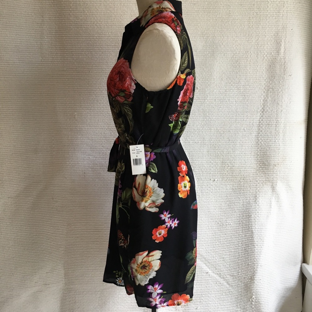 Alexia Admor Sleeveless Dark Floral Shirtdress - Picture 6 of 8